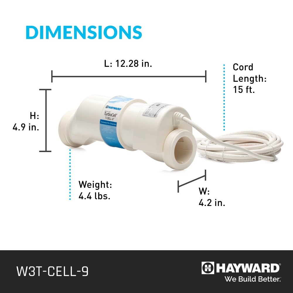 Salt Cell for Pool Chlorinator TurboCell W3T-Cell-9 replacment for T-Cell-9, Salt Chlorine Generator for In-Ground Pools up to 25,000 Gallons